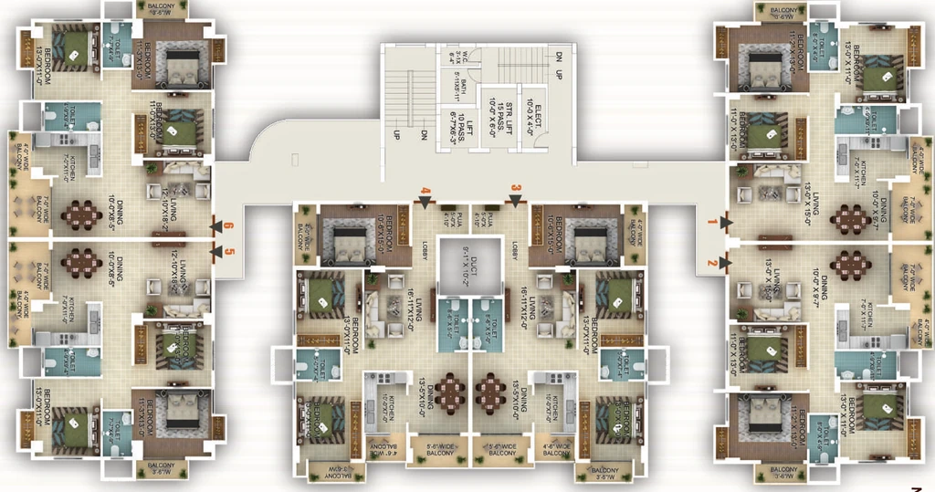 Floor Plan of Prarthana Solitaire in Hindpiri, Ranchi - Image 368779