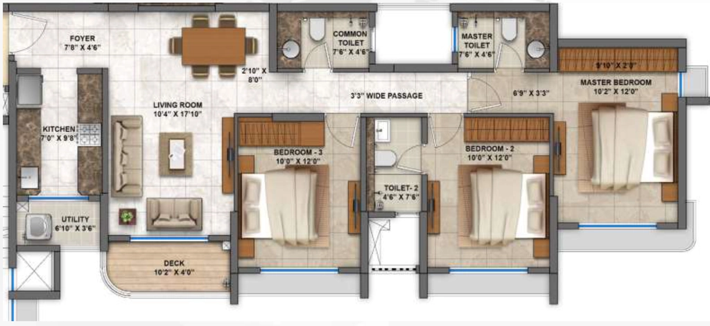 3 BHK Flat in Lodha Casa Magnolia in Dombivli East, Thane - Image 899351