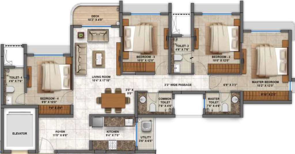 4 BHK Flat in Lodha Casa Magnolia in Dombivli East, Thane - Image 899352