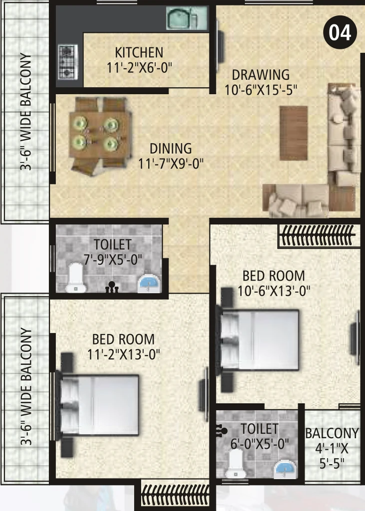 2 BHK Flat in Abhinav Heights in Danapur, Patna - Image 901760