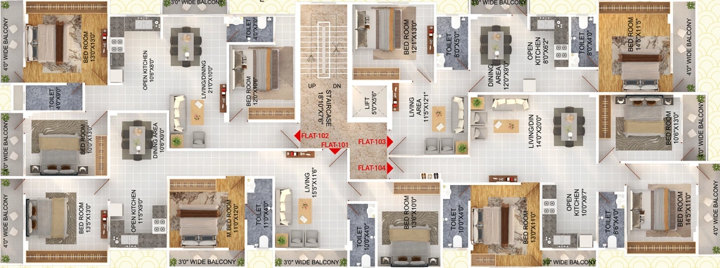 Floor Plan of Dwarka Anamika Residency in Patel Nagar, Patna - Image 367864