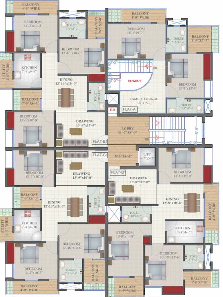 Floor Plan of Koinar Kujur Enclave Phase 2 in Argora, Ranchi - Image 368827