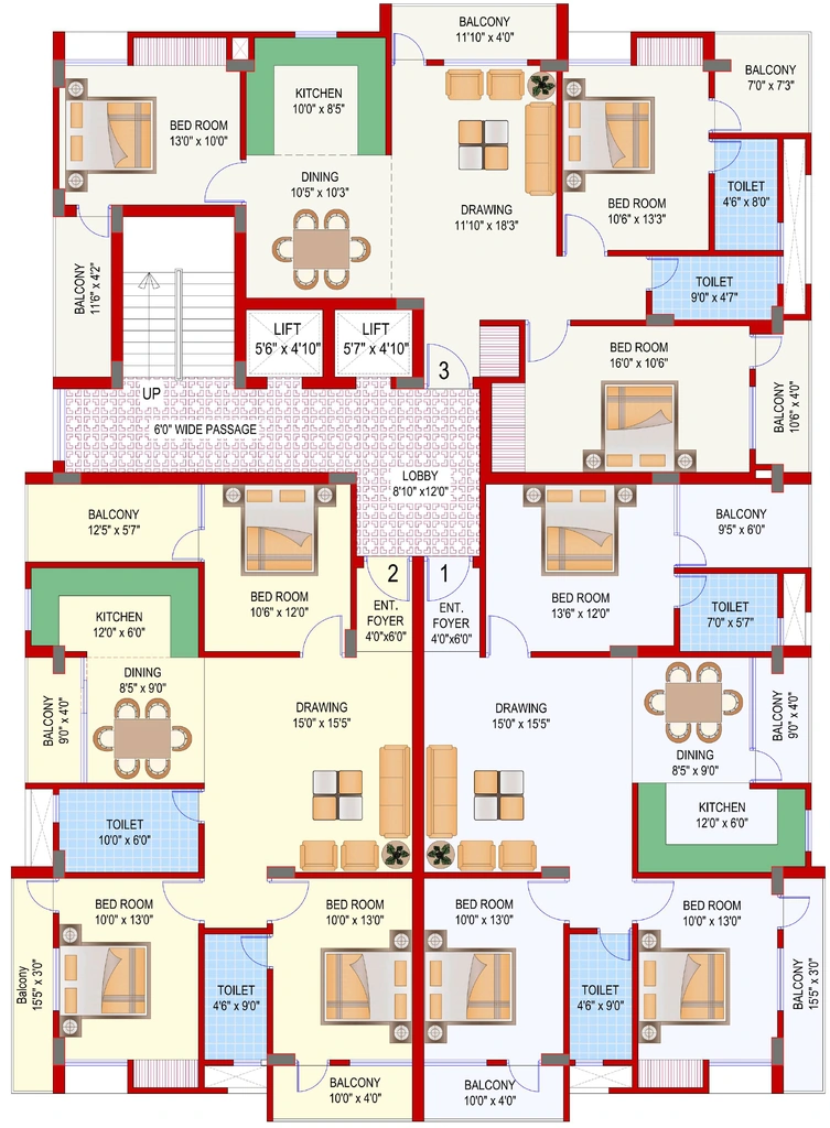 Floor Plan of SJ Capital Pride in Argora, Ranchi - Image 368831