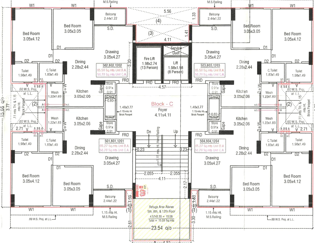 Floor Plan of Bansidhar Jaldeep Trident in Gota, Ahmedabad - Image 365916