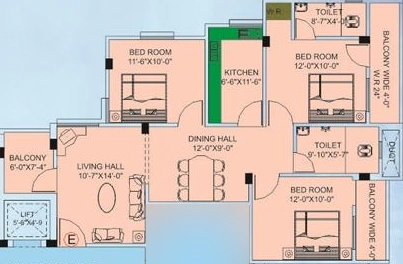 3 BHK Flat in Ananya Madhu Enclave in Hatia, Ranchi - Image 902587