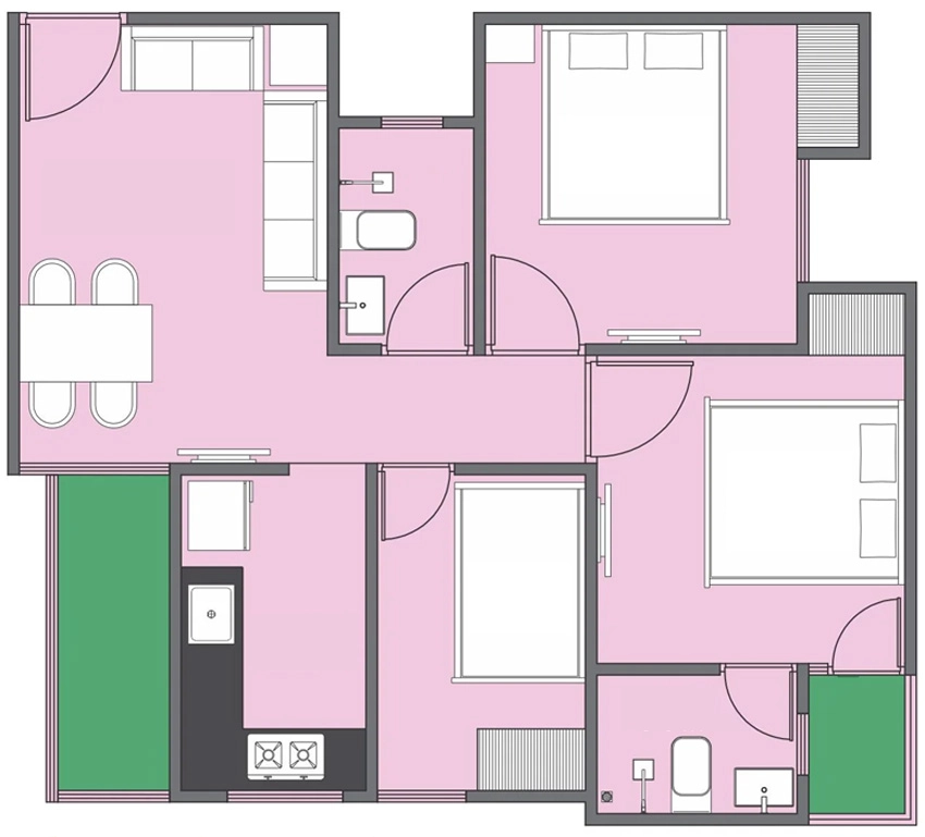 2.5 BHK Flat in Aastha Meera Enclave in Hesag, Ranchi - Image 902593