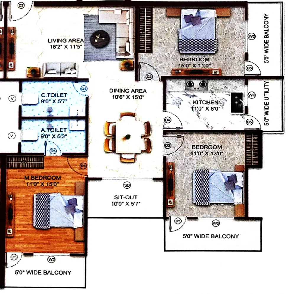 3 BHK Flat in R K Prachi Enclave in Hesag, Ranchi - Image 903979
