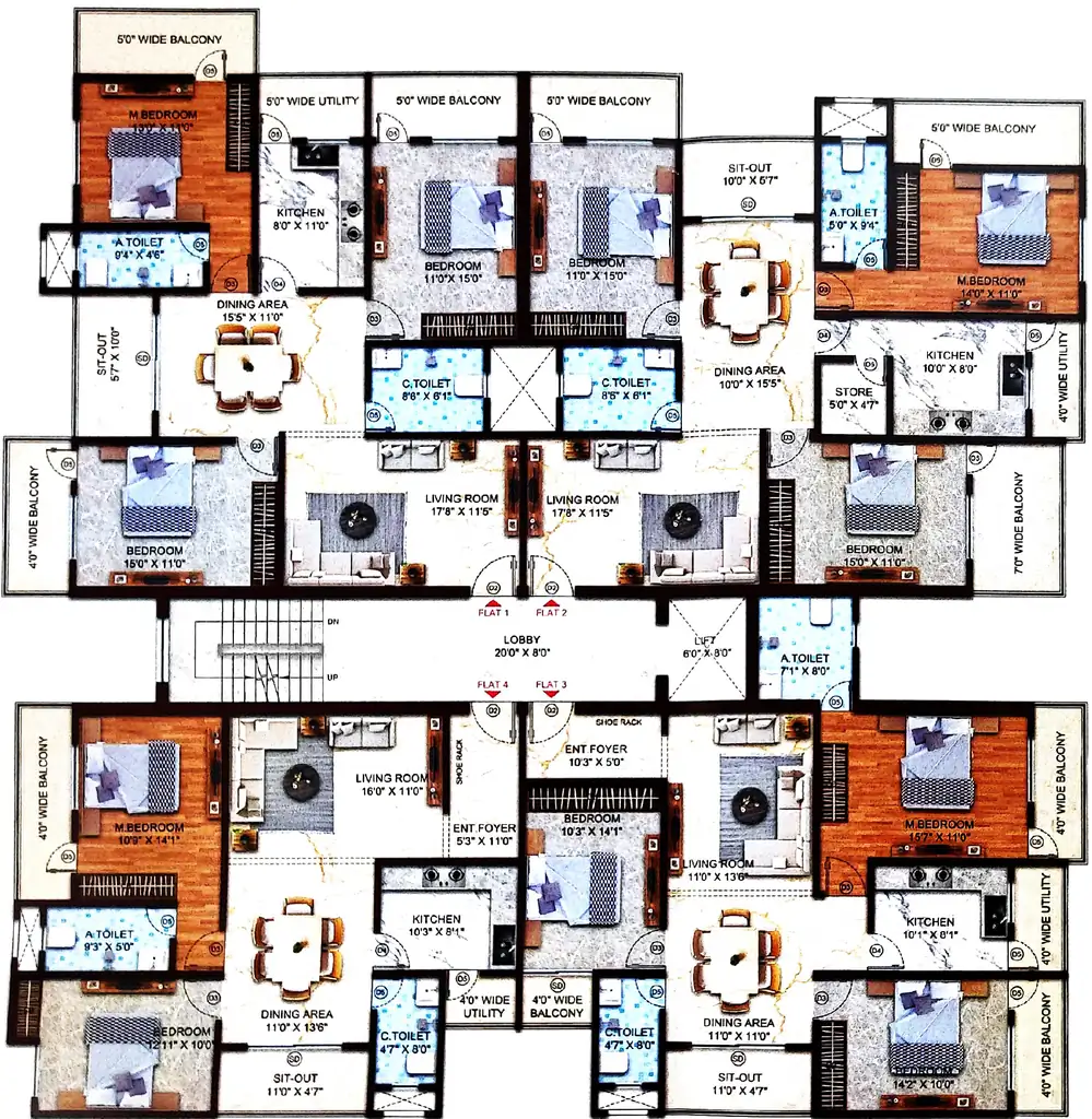 Floor Plan of R K Prachi Enclave in Hesag, Ranchi - Image 371179