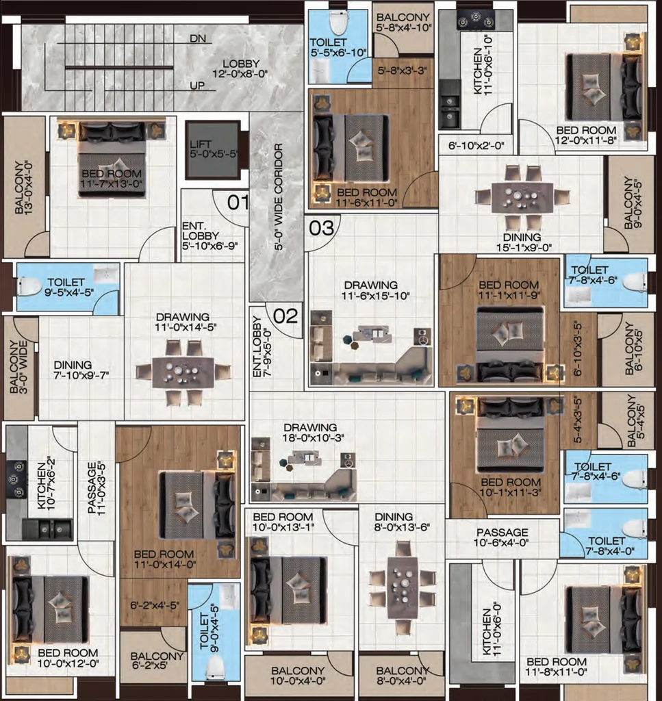 Floor Plan of Maa Raghuvansh Apartment in Hesag, Ranchi - Image 371209