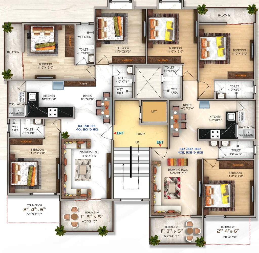 Floor Plan of Swaraj Sai Mannat Apartment in New Manish Nagar, Nagpur - Image 366183
