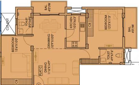 2 BHK Flat in Unno Chitrakoot Apartment in Doranda, Ranchi - Image 904004