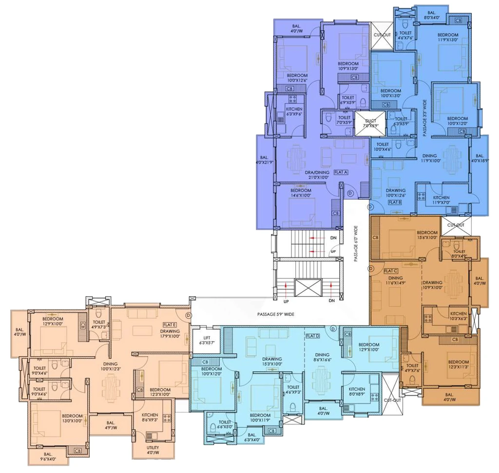 Floor Plan of Unno Chitrakoot Apartment in Doranda, Ranchi - Image 371233