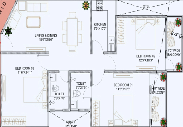 3 BHK Flat in Anam Sunrise Enclave in Doranda, Ranchi - Image 903984