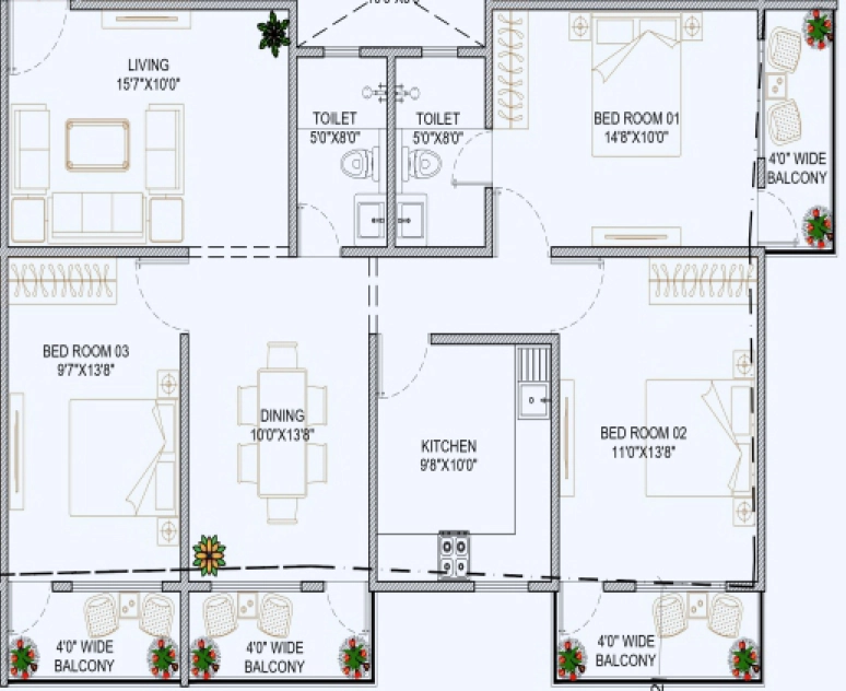 3 BHK Flat in Anam Sunrise Enclave in Doranda, Ranchi - Image 903985