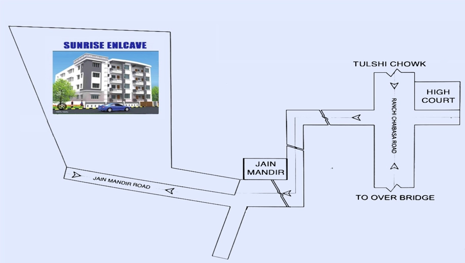 Location of Anam Sunrise Enclave in Doranda, Ranchi - Image 371187