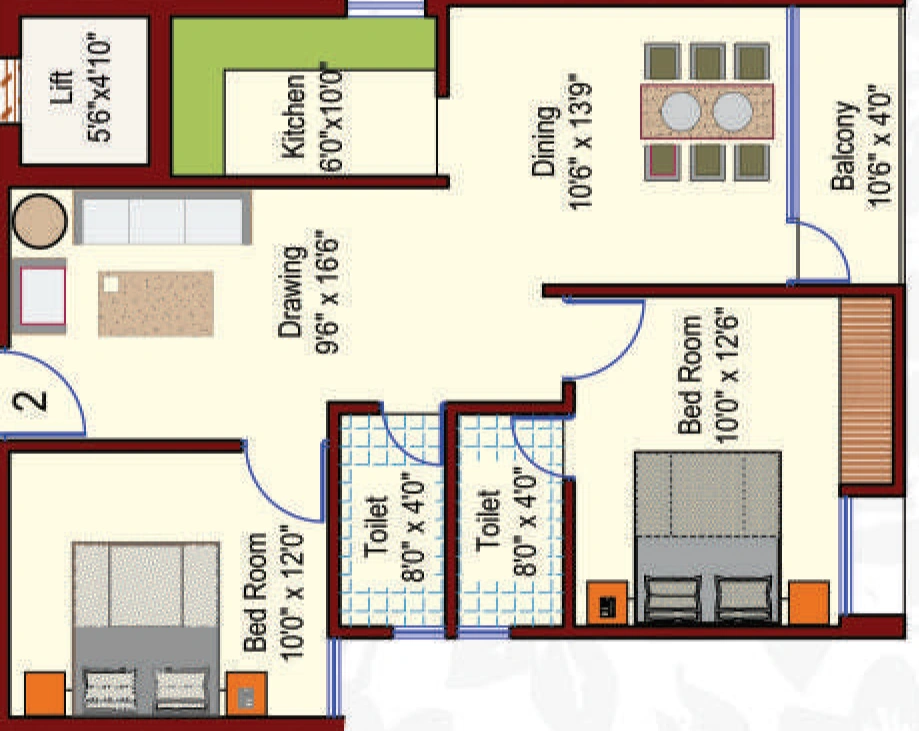 2 BHK Flat in Shree Ramdeo Garden Block C in Namkum, Ranchi - Image 904000