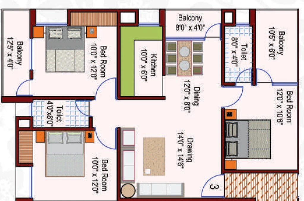 3 BHK Builder Floor in Shree Ramdeo Garden Block C in Namkum, Ranchi - Image 904003