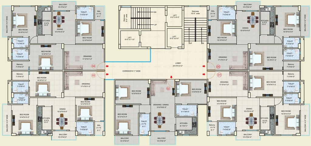 Floor Plan of Aarohi City in Bailey Road, Patna - Image 366328