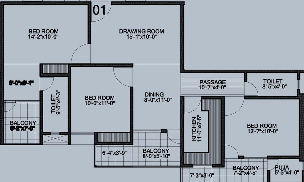 3 BHK Flat in Neel Usha Shree in Hesal, Ranchi - Image 903996
