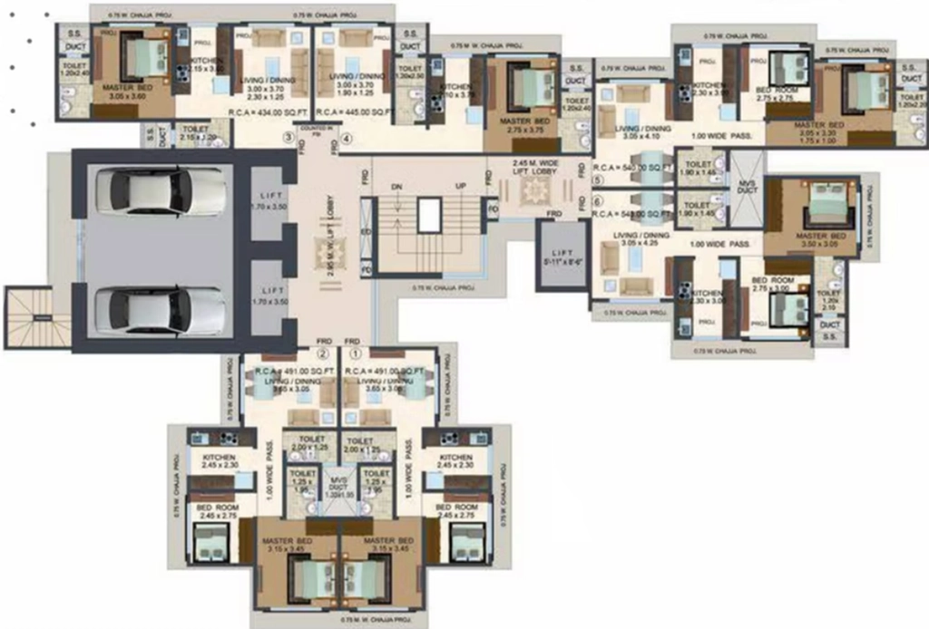 Floor Plan of Kosmos Neha CHSL in Dahisar East, Mumbai - Image 367762