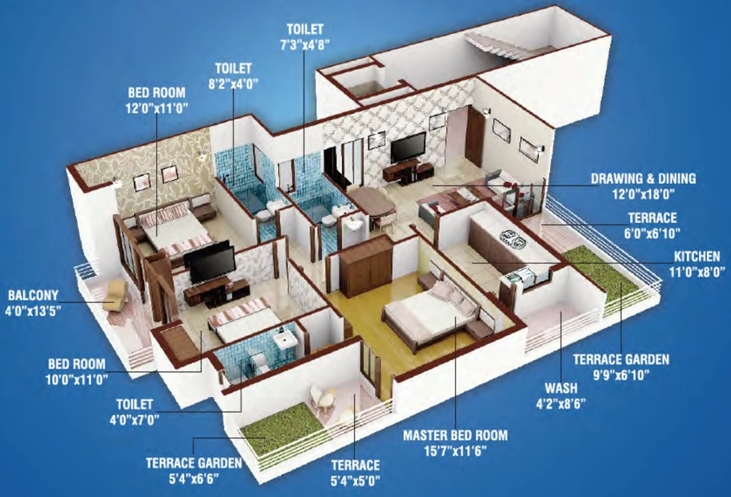 3 BHK Flat in AB Smart City Phase 2 in Katara Hills, Bhopal - Image 901247