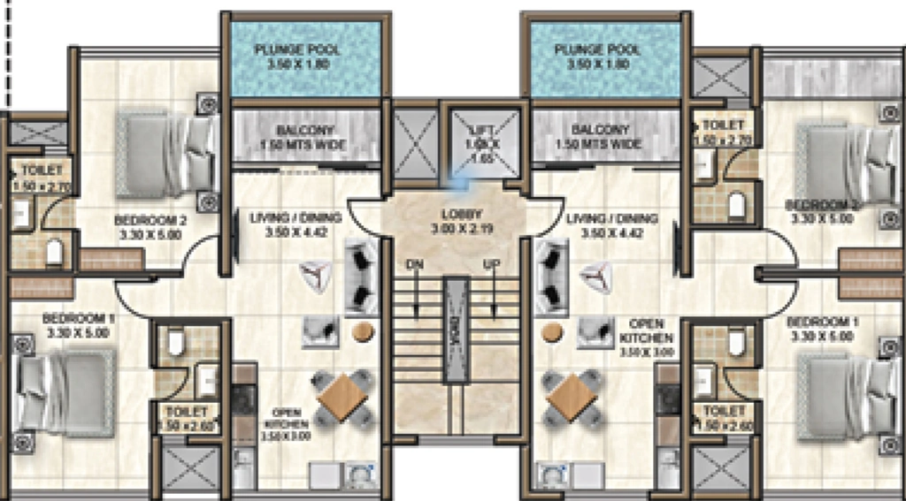 Floor Plan of Umiya Brick Lane in Candolim, Goa - Image 369265