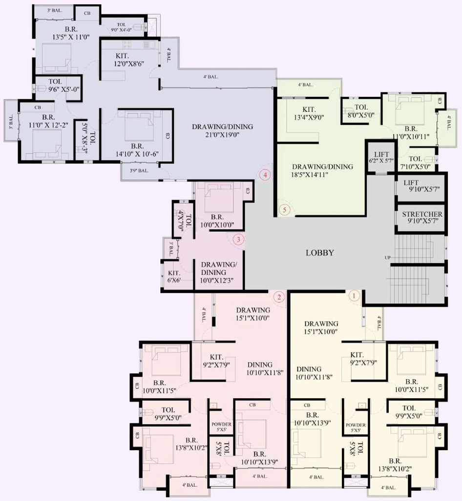 Floor Plan of Dice Chandranain Heights in Morabadi, Ranchi - Image 371194