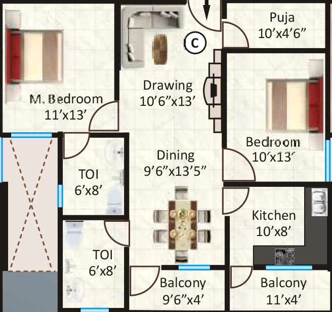 2 BHK Flat in Geetanjali Green in Morabadi, Ranchi - Image 903990