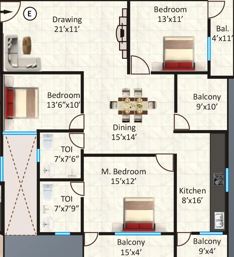 3 BHK Flat in Geetanjali Green in Morabadi, Ranchi - Image 903993