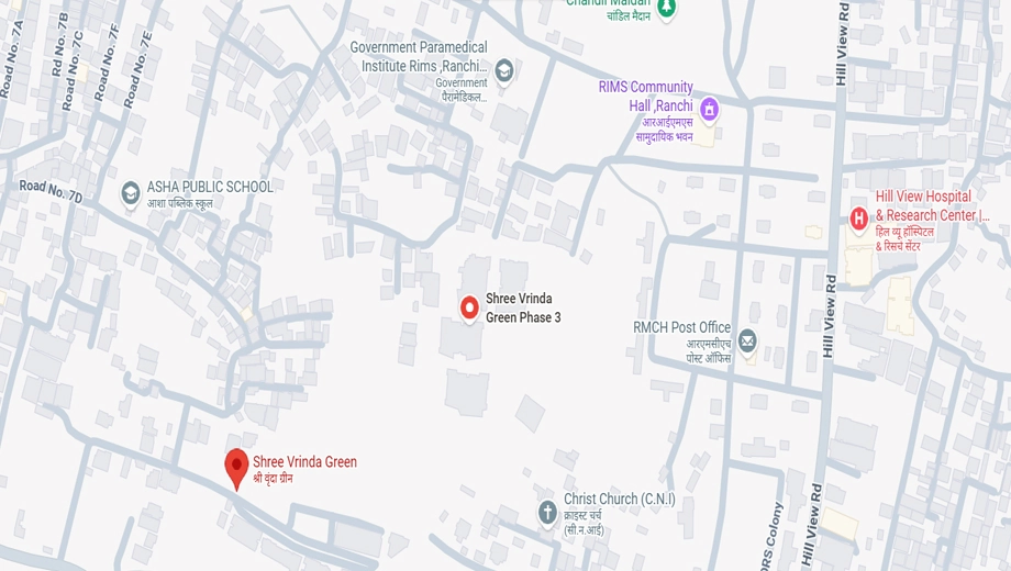Location of Van Vrindavan Shree Vrinda Greens in Morabadi, Ranchi - Image 371262
