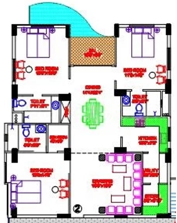 3 BHK Flat in Sri Radhe Krishna Garden in Morabadi, Ranchi - Image 904309