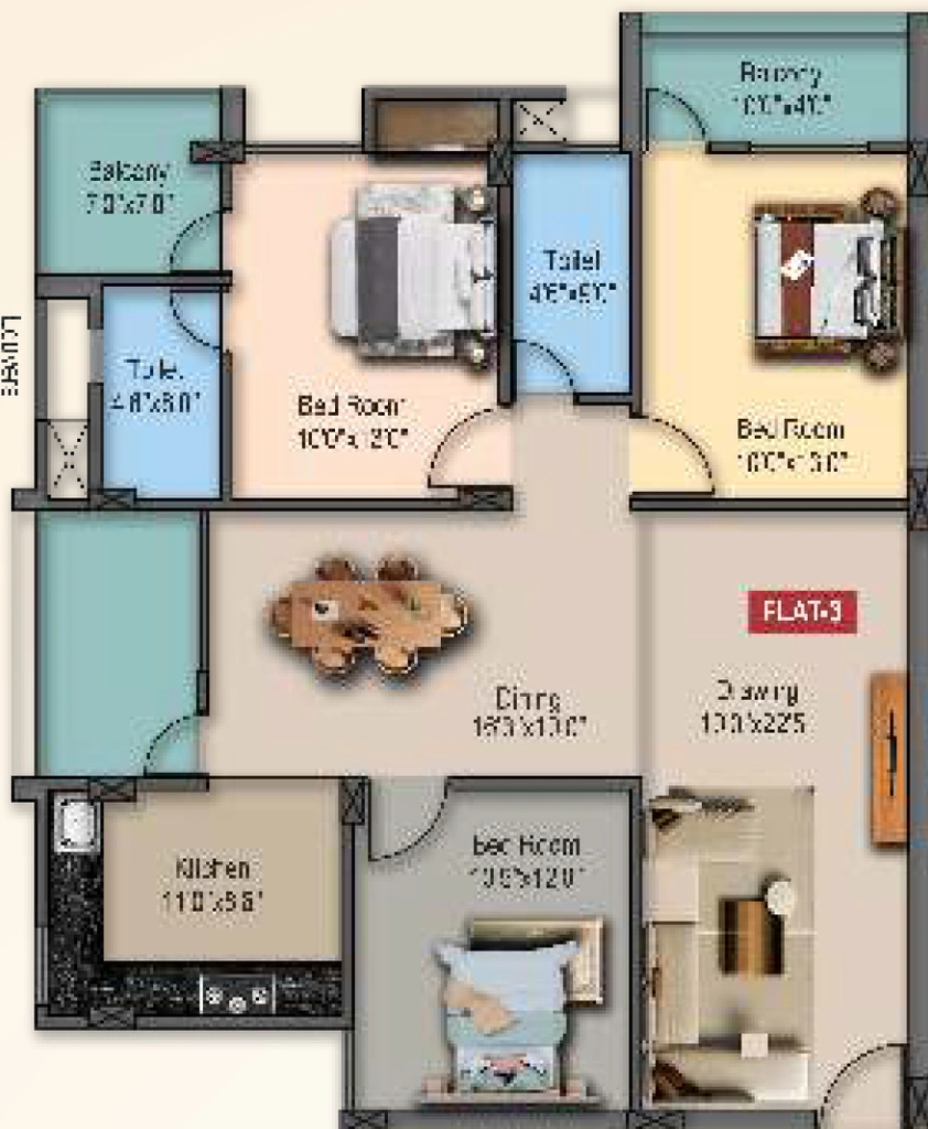3 BHK Flat in MLB Brij Rama in Morabadi, Ranchi - Image 904311