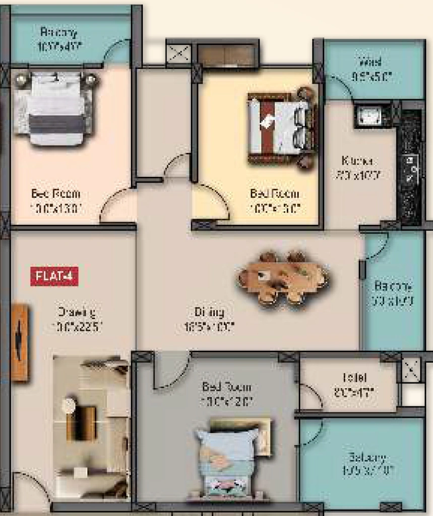 3 BHK Flat in MLB Brij Rama in Morabadi, Ranchi - Image 904312