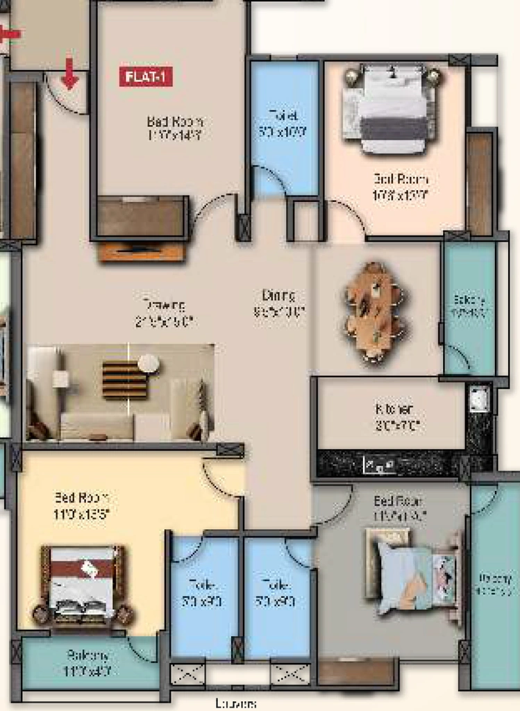 4 BHK Flat in MLB Brij Rama in Morabadi, Ranchi - Image 904314