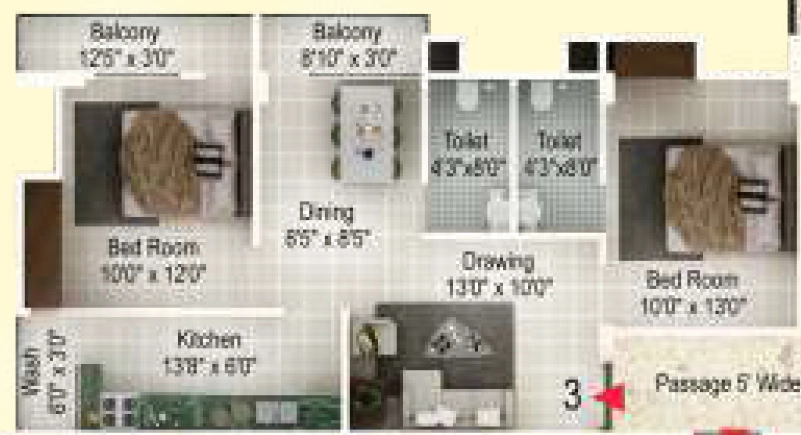 2 BHK Flat in Morias Symphony Condos Phase 2 in Boreya, Ranchi - Image 904320
