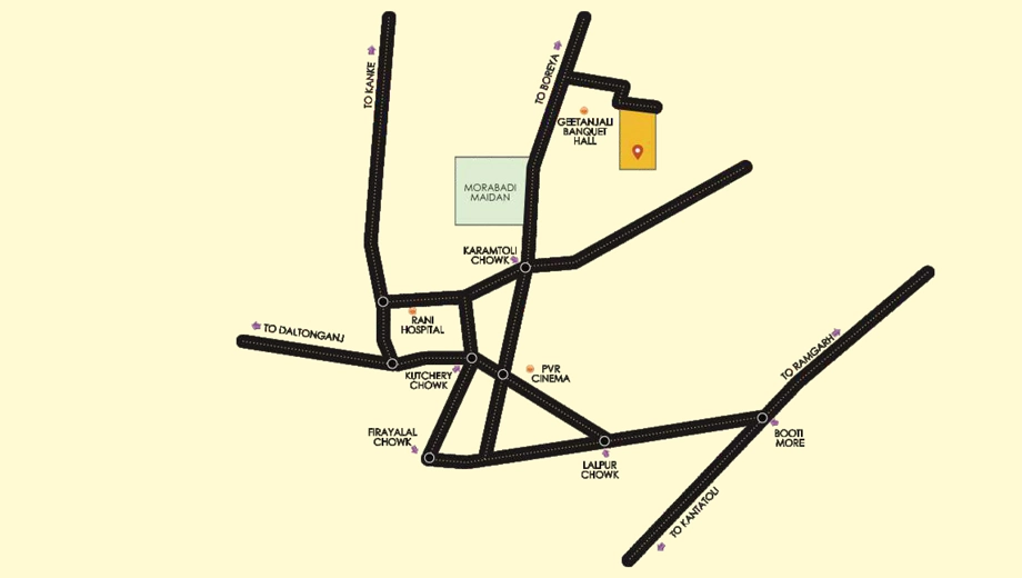 Location of Morias Symphony Condos Phase 2 in Boreya, Ranchi - Image 371843