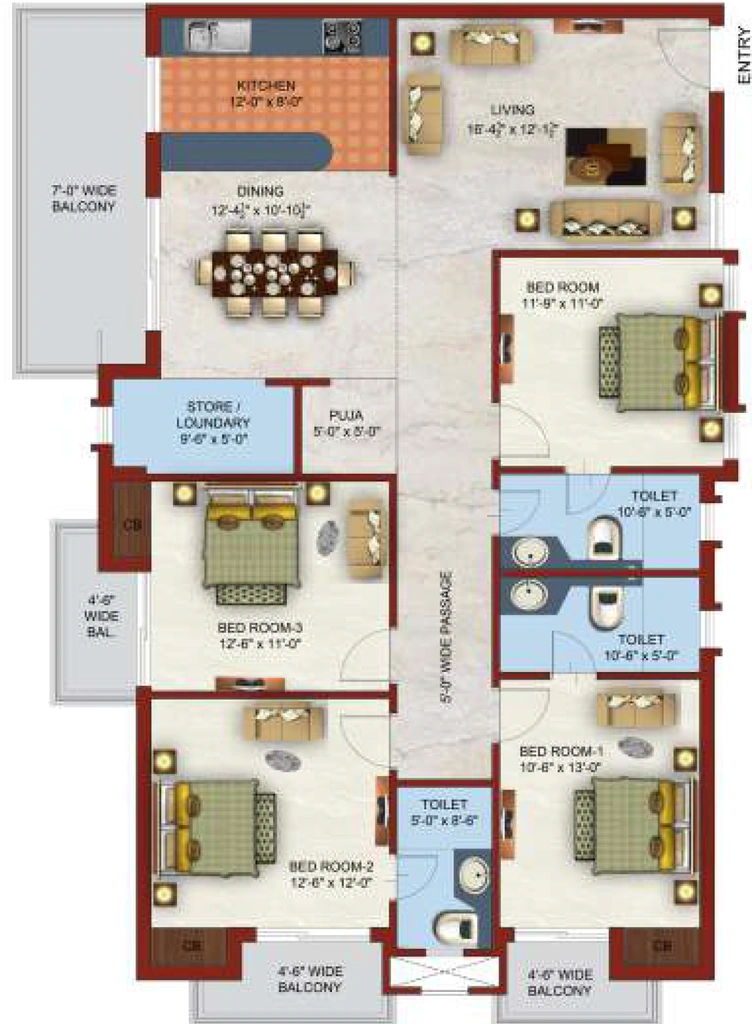 4 BHK Flat in Pawansut Kailasa in Pandra, Ranchi - Image 904334