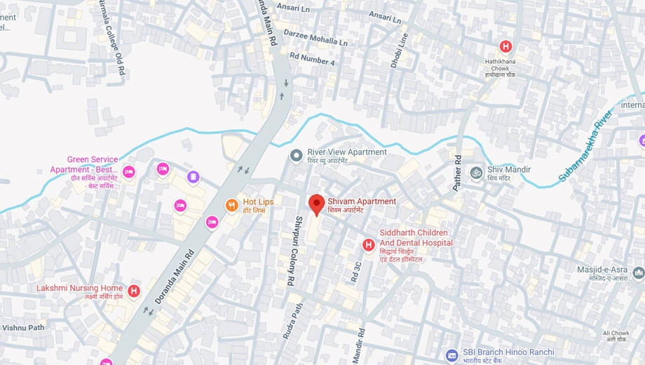 Location of Durga Shivam Apartment 1 in Hinoo, Ranchi - Image 371921