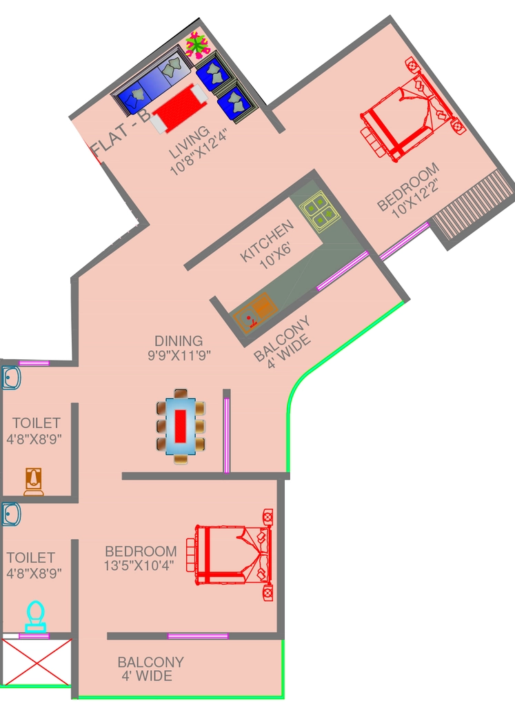 2 BHK Flat in SK Trisha Enclave in Namkum, Ranchi - Image 904363