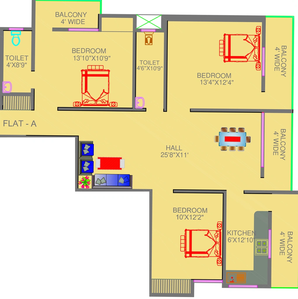 3 BHK Flat in SK Trisha Enclave in Namkum, Ranchi - Image 904364
