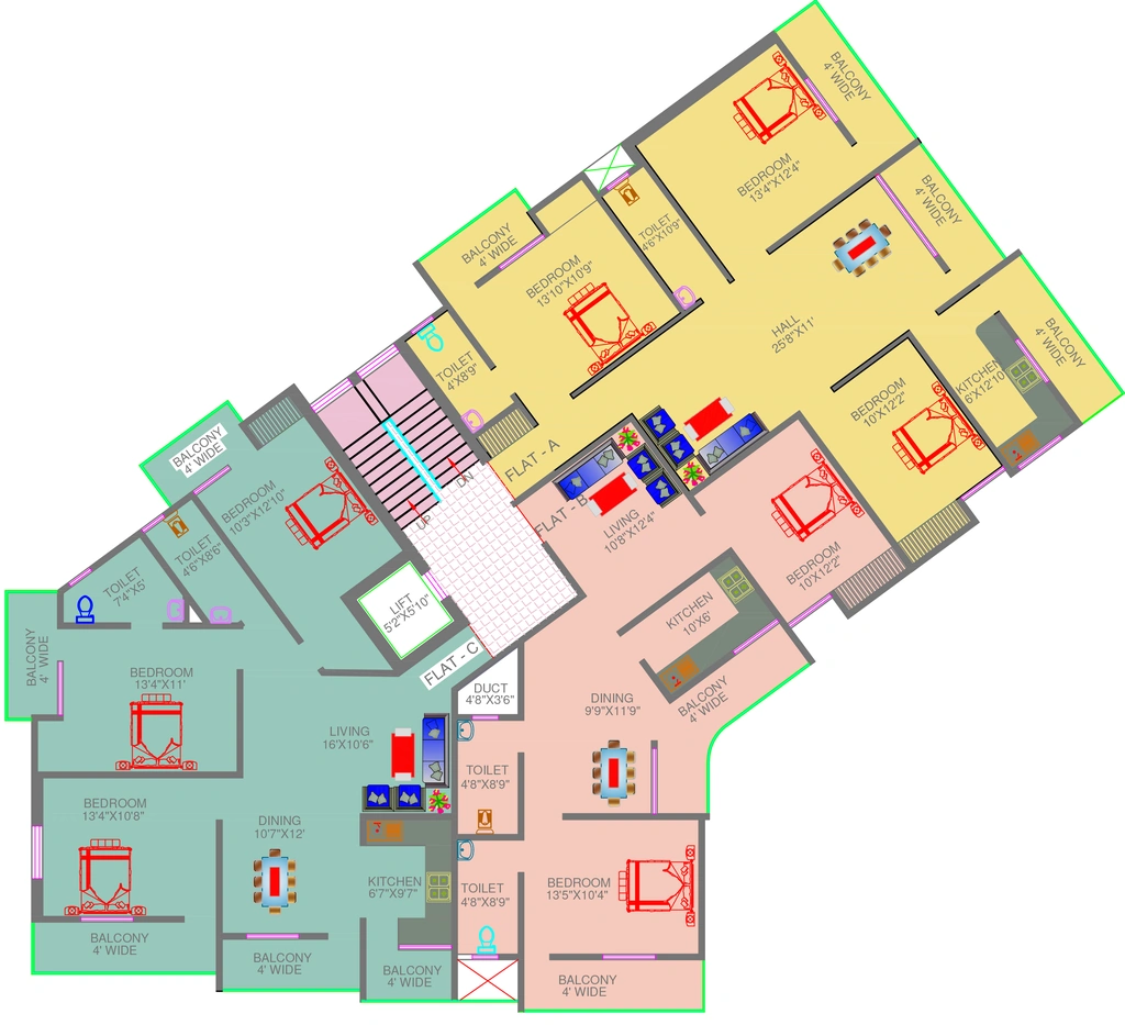 Floor Plan of SK Trisha Enclave in Namkum, Ranchi - Image 371946