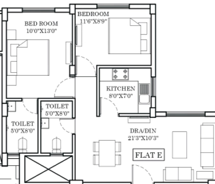 2 BHK Flat in DK Oak Jaipal Enclave in Namkum, Ranchi - Image 904365