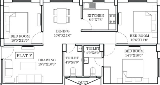 3 BHK Flat in DK Oak Jaipal Enclave in Namkum, Ranchi - Image 904367