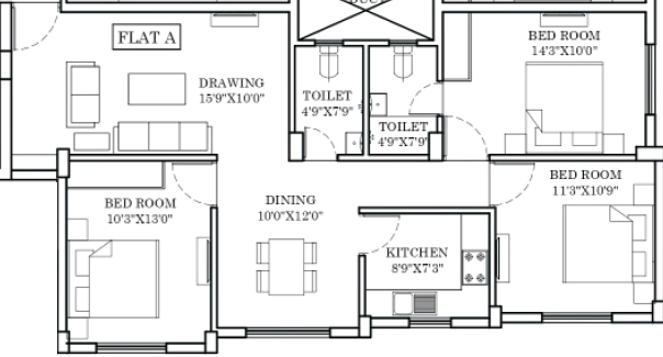 3 BHK Flat in DK Oak Jaipal Enclave in Namkum, Ranchi - Image 904368