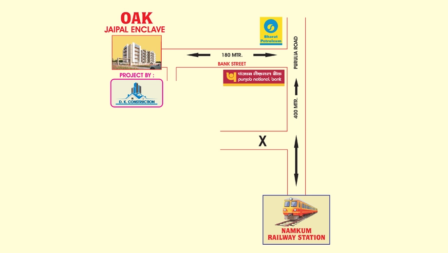 Location of DK Oak Jaipal Enclave in Namkum, Ranchi - Image 371950