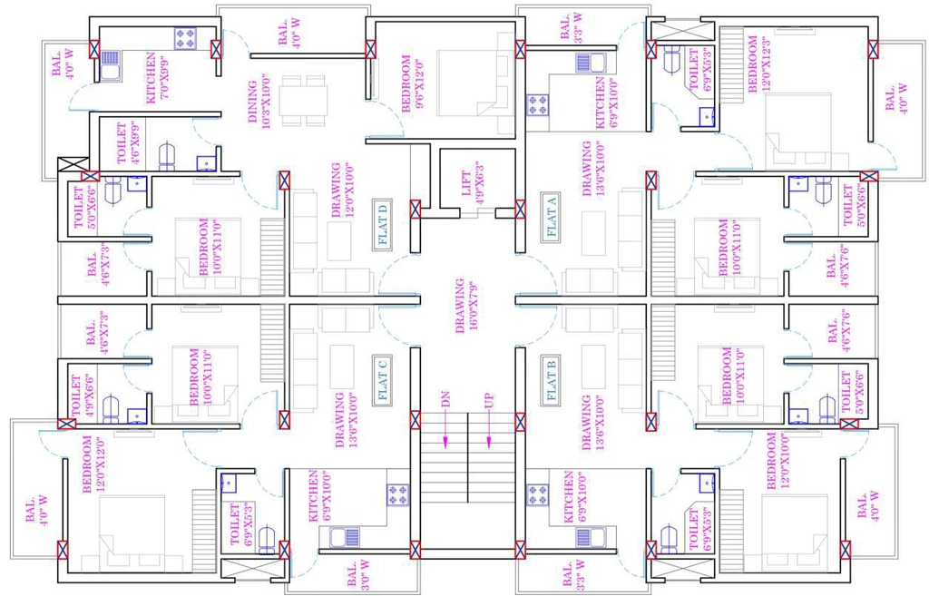 Floor Plan of Hritam Urmila Enclave in Namkum, Ranchi - Image 371963
