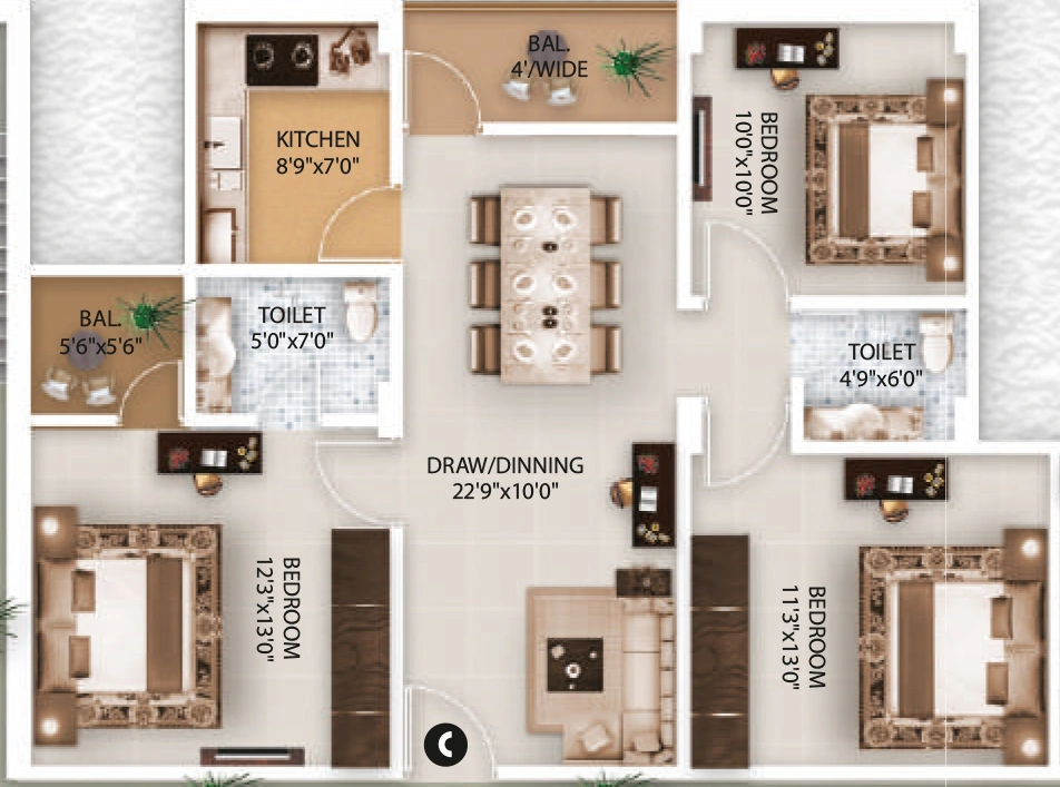 3 BHK Flat in Mansarovar Priya Enclave in Namkum, Ranchi - Image 904375