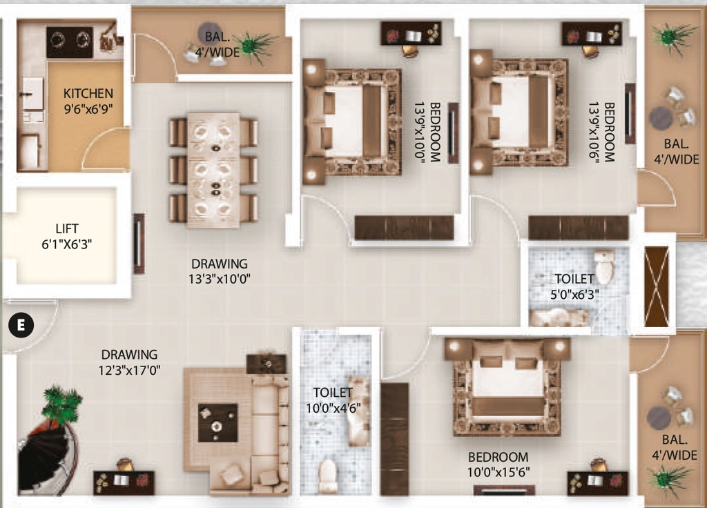 3 BHK Flat in Mansarovar Priya Enclave in Namkum, Ranchi - Image 904376