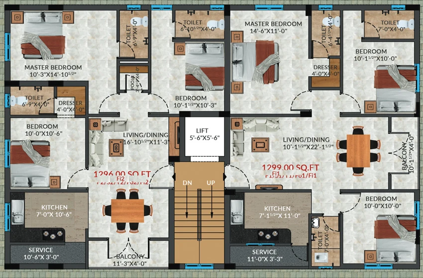 Floor Plan of Murugan Aakash in Anna Nagar, Chennai - Image 368108