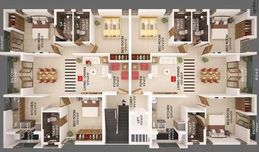 Floor Plan of Acacia Krishnakamalam in Anna Nagar, Chennai - Image 368140